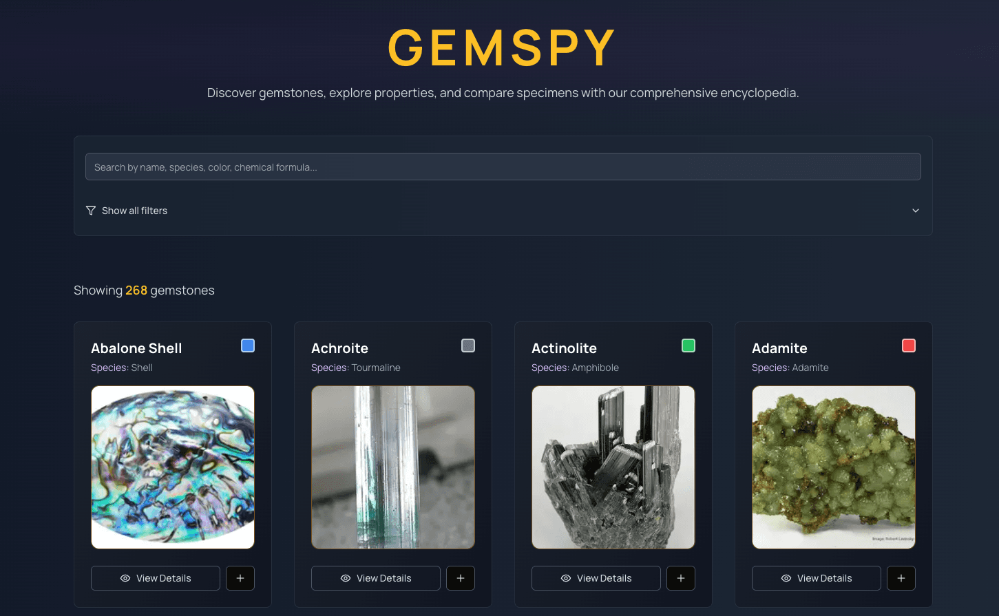GEMSPY — Discover and Compare Gemstones